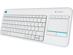 Teclado Logitech K400 Plus inalámbrico Touch Pad blanco